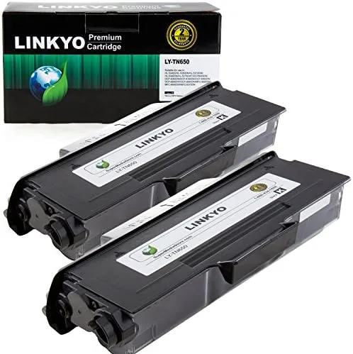linkyo compatible toner cartridge replacement for brother tn650 tn 650 tn620 black high yield 2 pack