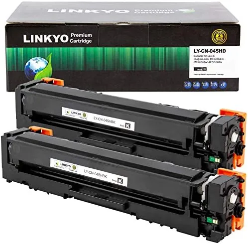 linkyo compatible toner cartridge replacement for canon 045 high capacity 045h black 2 pack