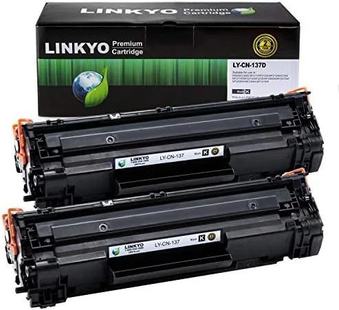 linkyo compatible toner cartridge replacement for canon 137 9435b001aa black 2 pack